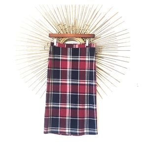Plaid Pencil Skirt